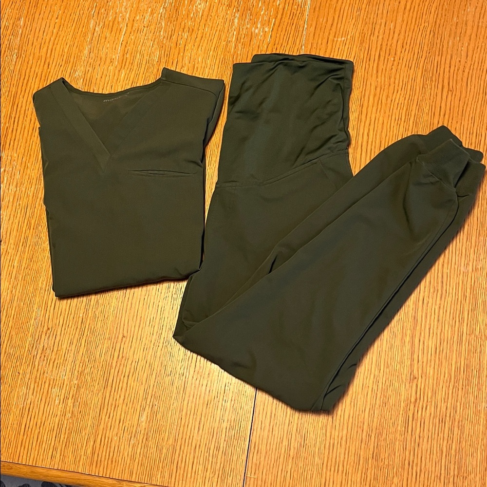 Olive Green Women's Maternity Scrub Set
